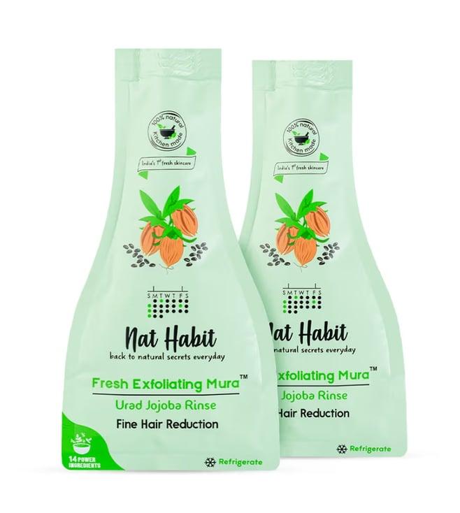nat habit urad jojoba rinse fresh exfoliating mura face scrub - pack of 2