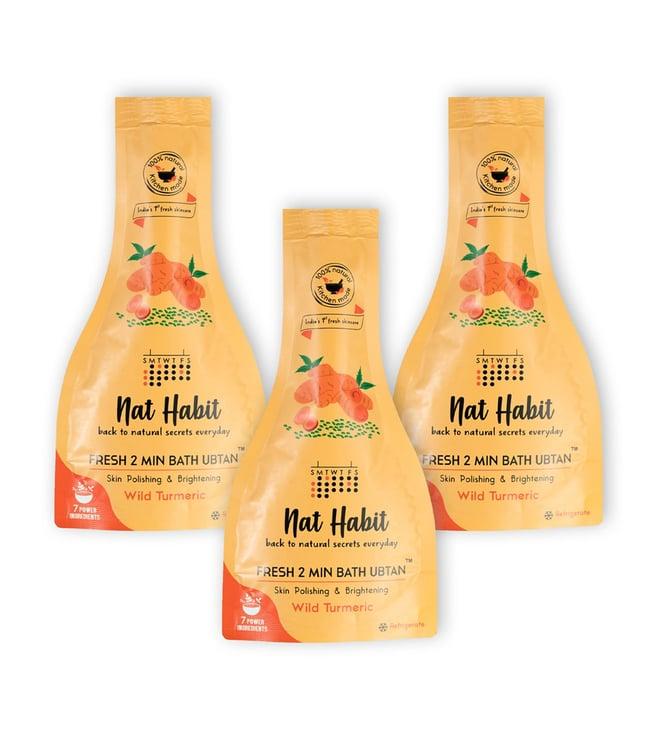 nat habit wild turmeric fresh 2 minute bath ubtan - pack of 3