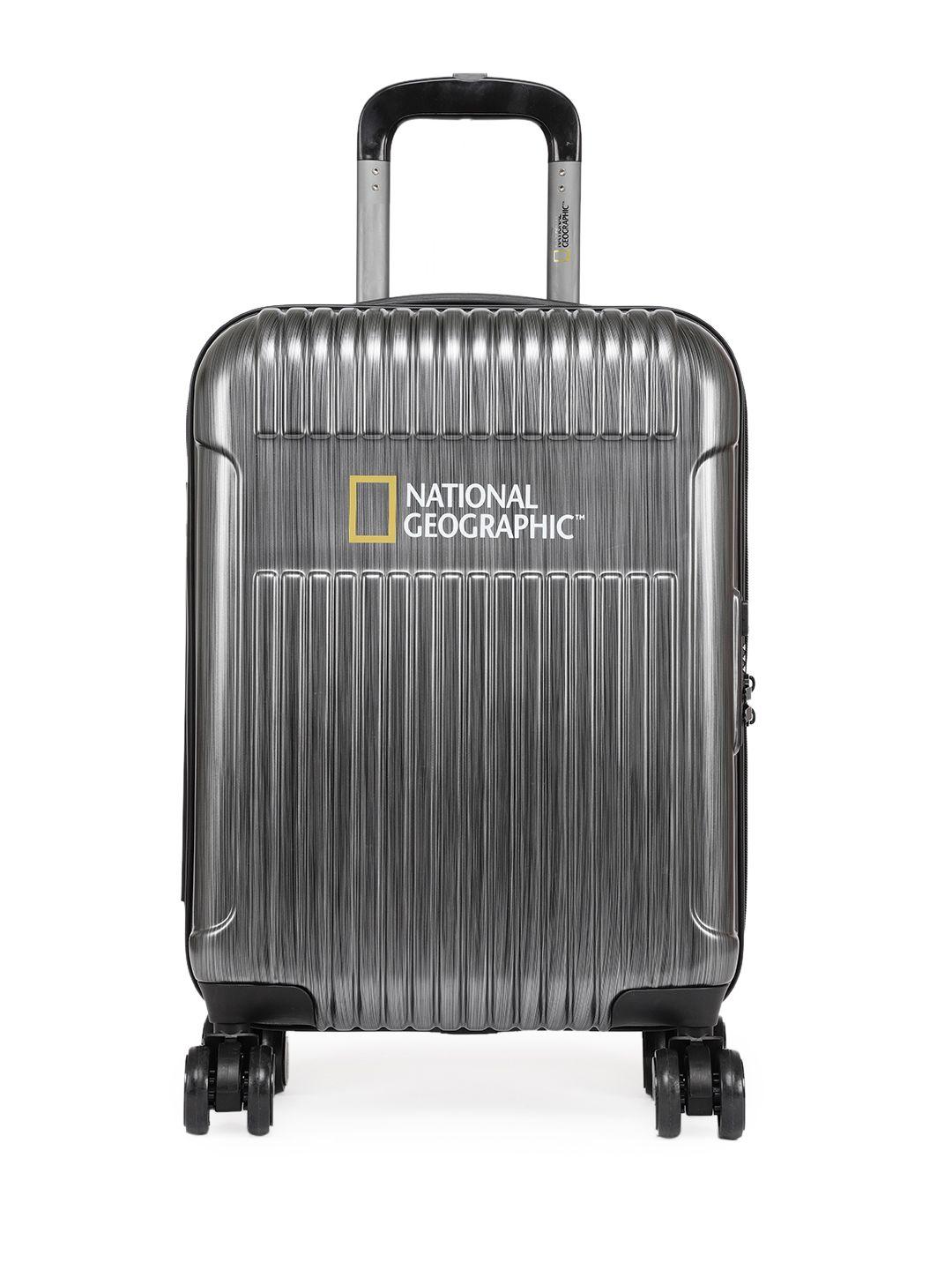 national geographic unisex metallic patterned transit cabin trolley suitcase