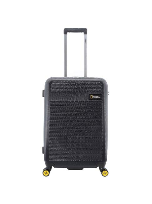 national geographic black 8 wheel medium hard cabin trolley - 27 cm