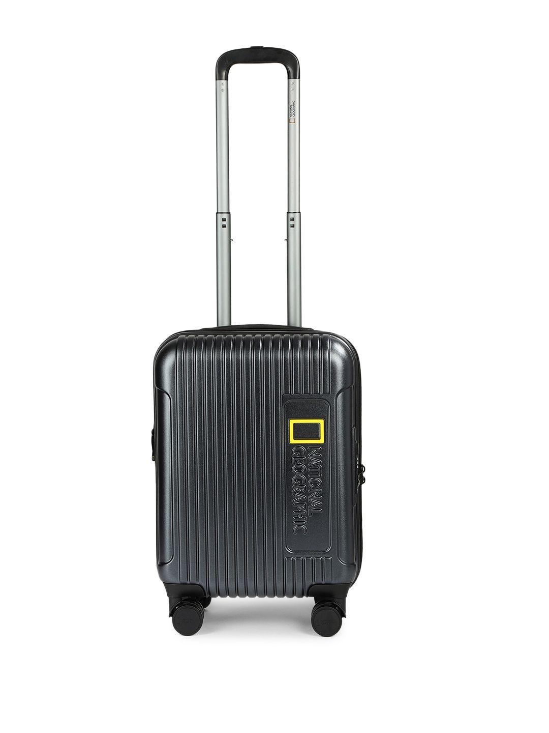 national geographic black hardsided trolley cabin suitcase