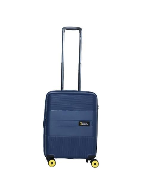 national geographic cavern navy textured hard cabin trolley bag - 22 cms
