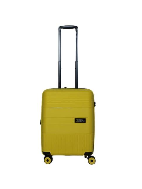 national geographic cavern yellow textured hard cabin trolley bag - 22 cms