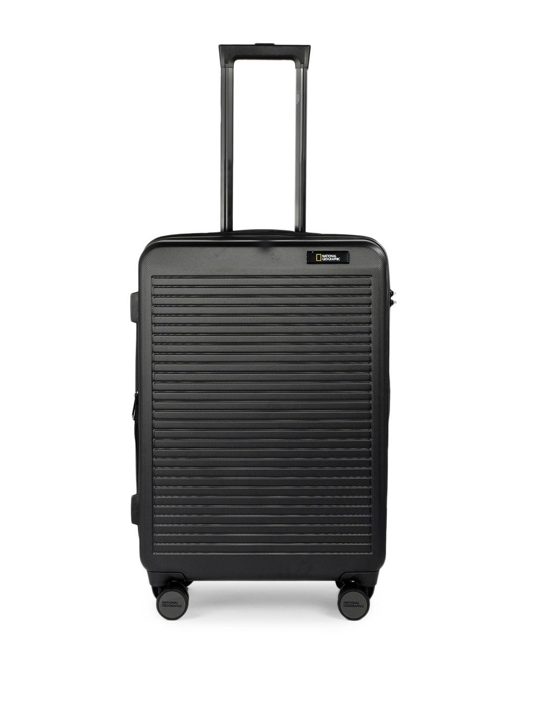 national geographic unisex black patterned pulse 71 l medium trolley suitcase