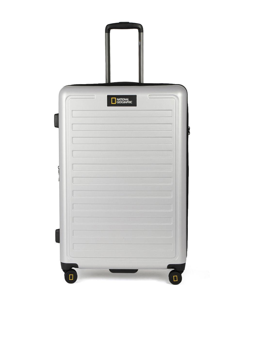 national geographic unisex grey patterned cruise 125 l large trolley suitcase