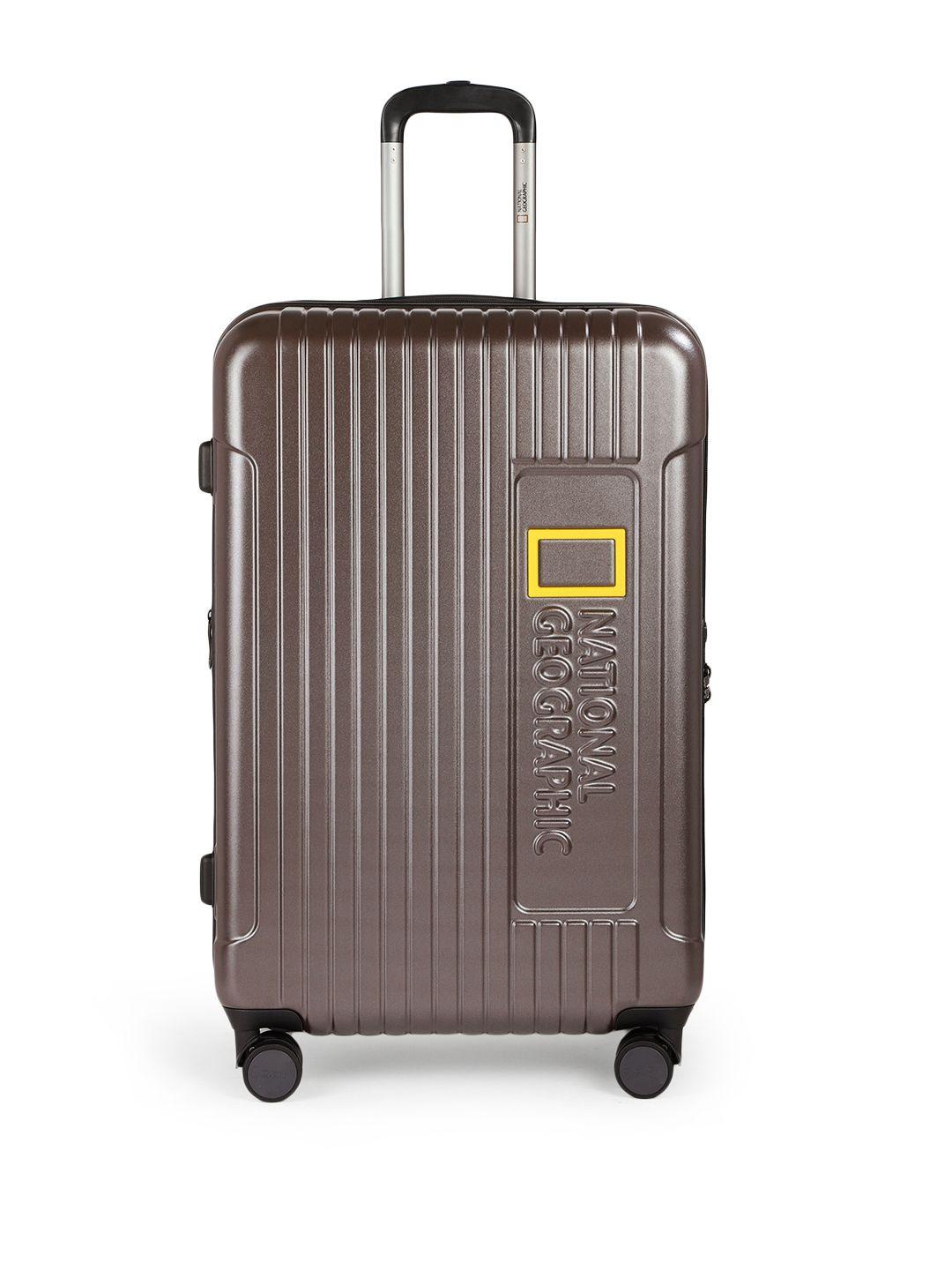 national geographic unisex metallic textured large hard trolley bag