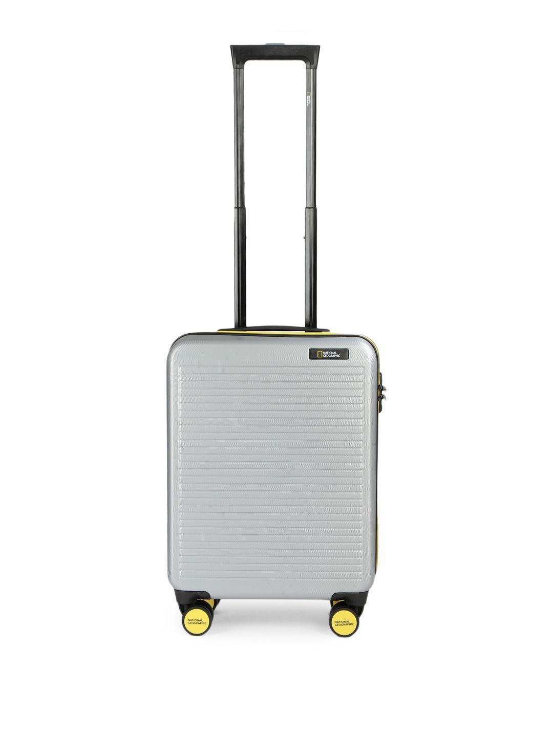 national geographic unisex silver patterned pulse 41 l cabin trolley suitcase