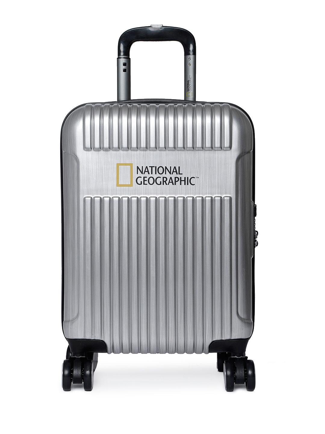 national geographic unisex silver-toned patterned transit cabin trolley