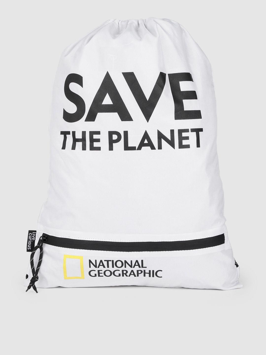 national geographic unisex white & black brand logo backpack