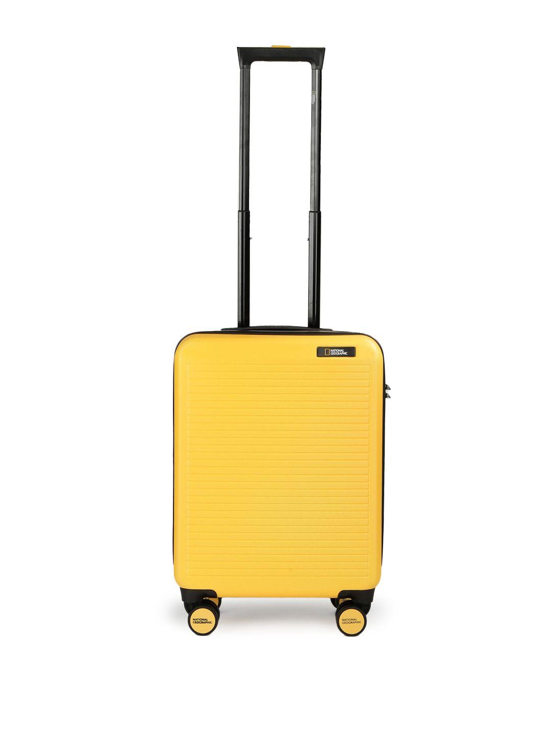 national geographic unisex yellow patterned pulse 41 l small trolley suitcase