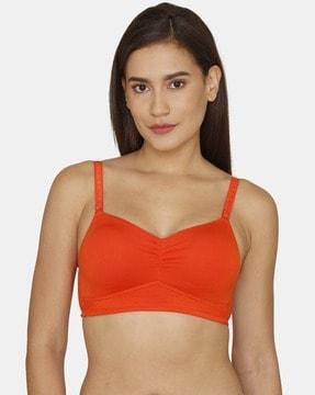 natural collective double layered non-wired non-padded 3/4th coverage slip-on bra