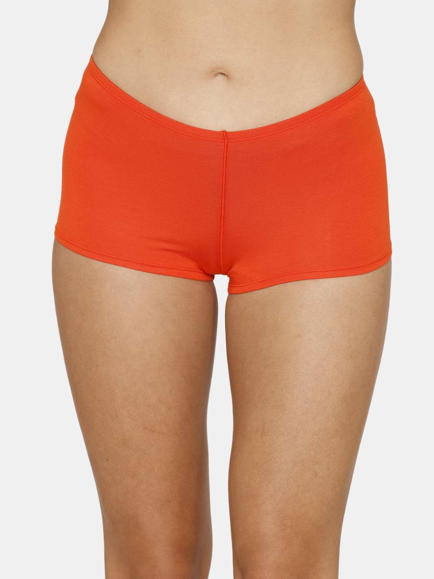 natural collective full coverage low rise boyshort panty - grenadine orange