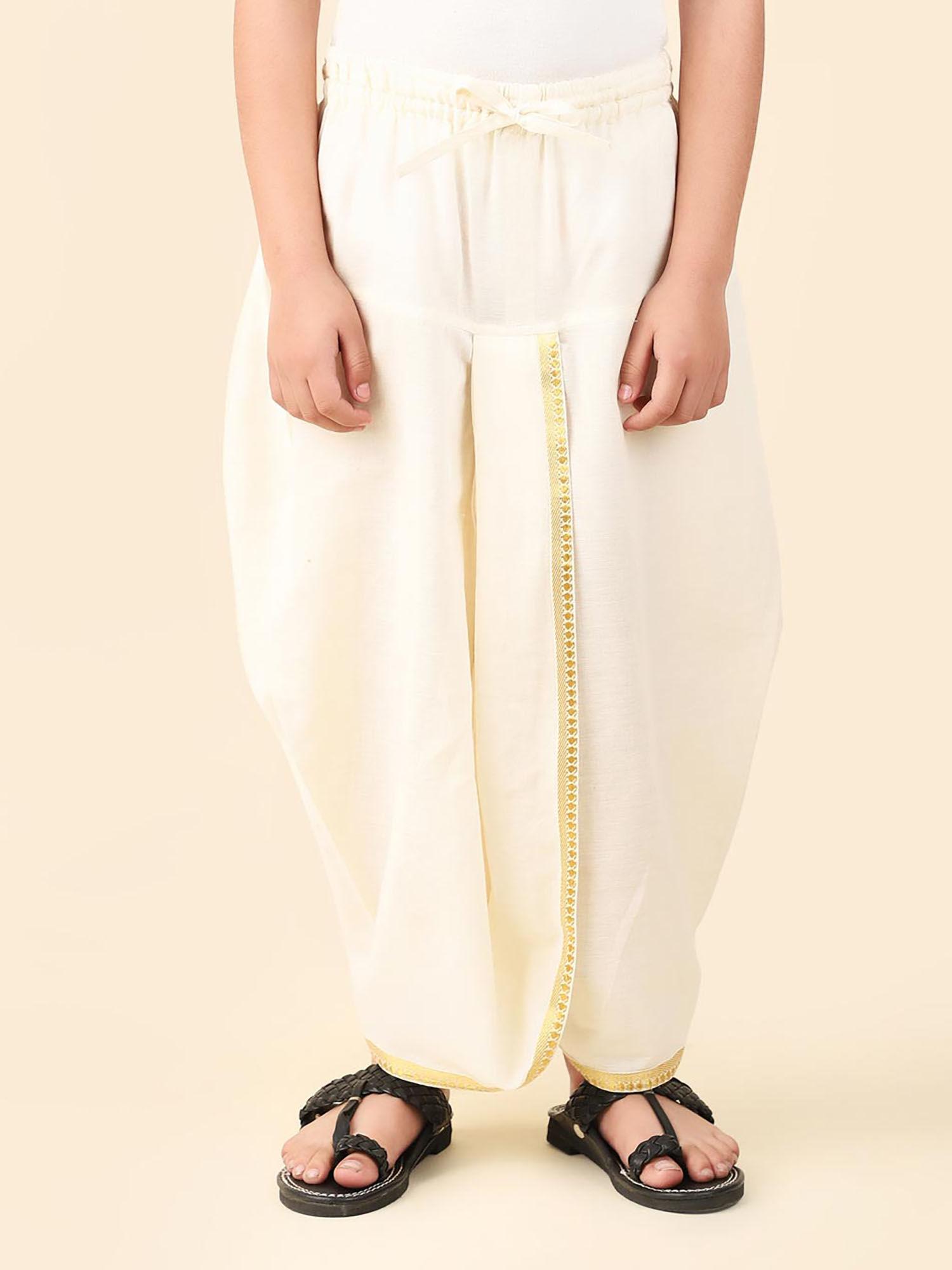 natural cotton blend ankle length solid dhoti