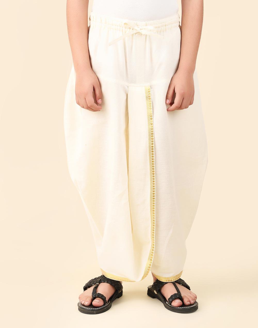 natural cotton blend woven dhoti