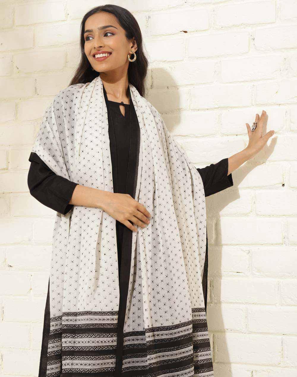 natural cotton printed dupatta