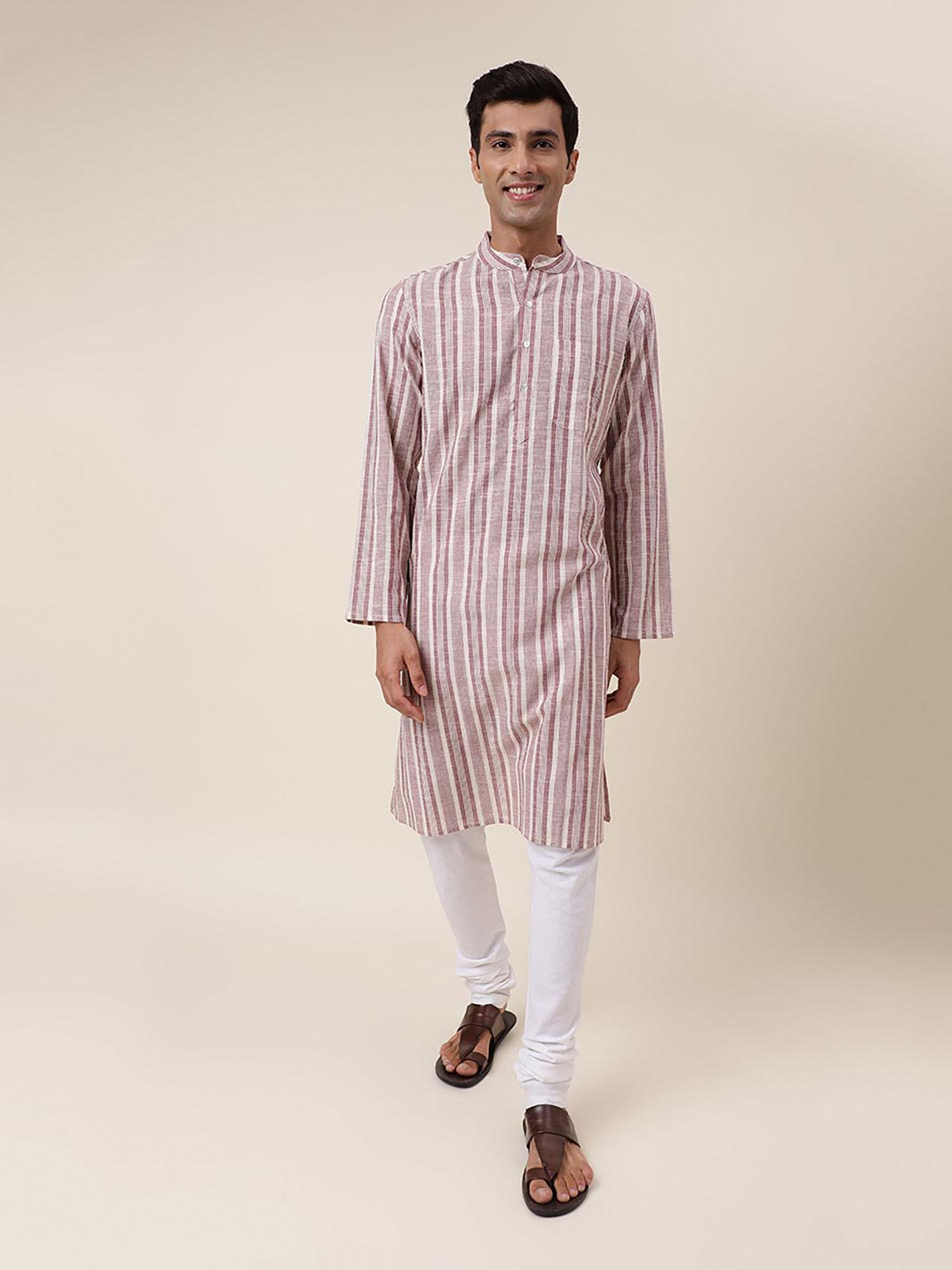 natural cotton striped long kurta