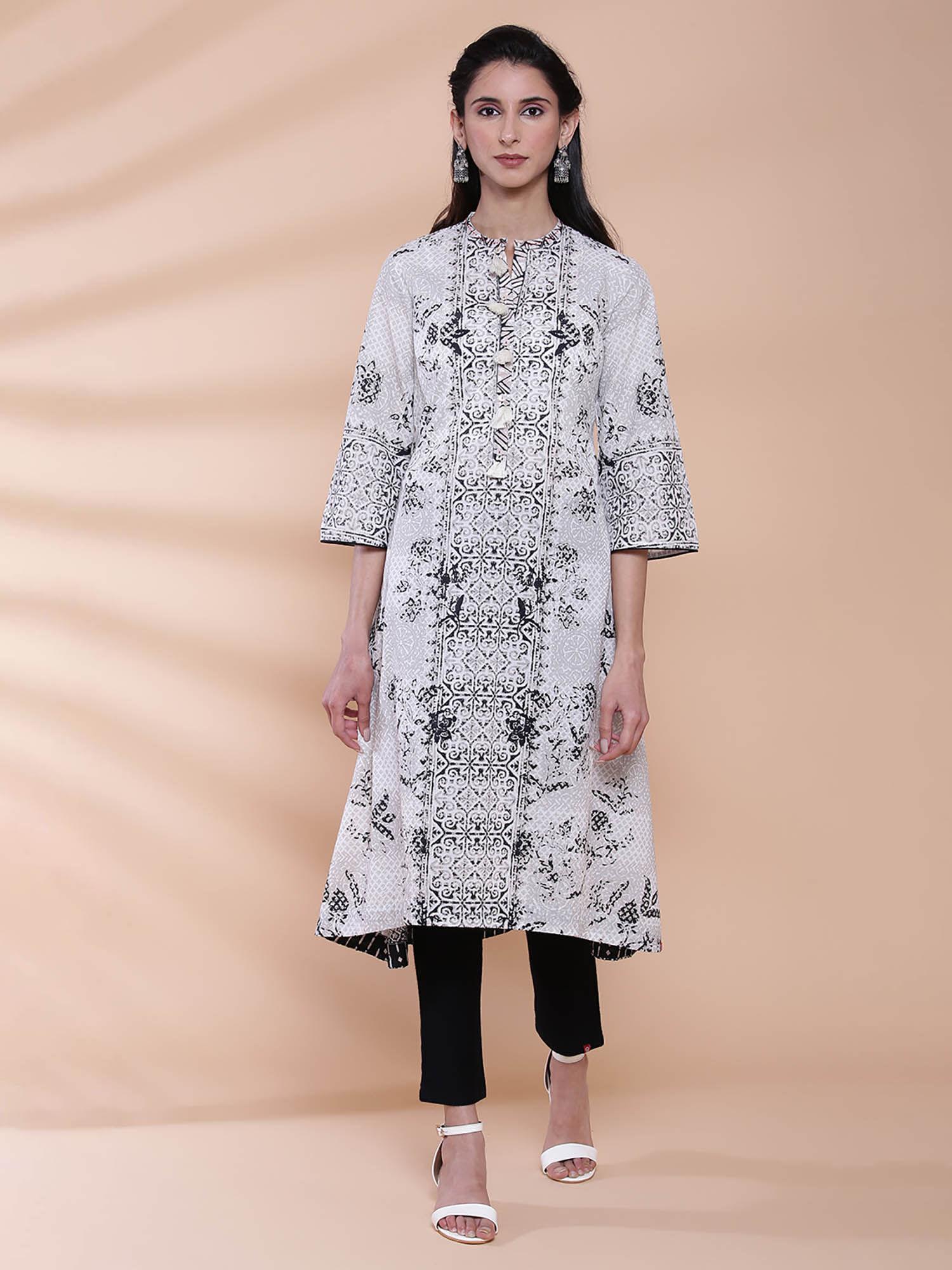 natural printed kurta