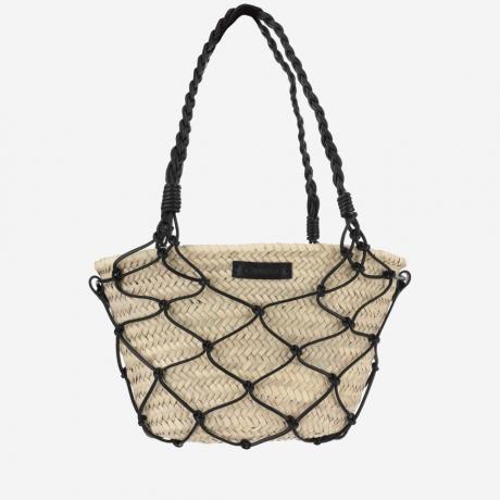 natural straw and cotton bag