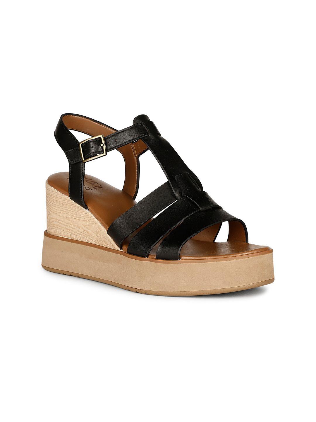 naturalizer barrett open toe leather wedges with backstrap