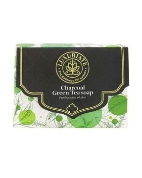 naturally beautiful charcoal and green tea soap