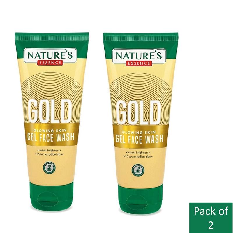 nature's essence gold glowing skin gel face wash (pack of 2)