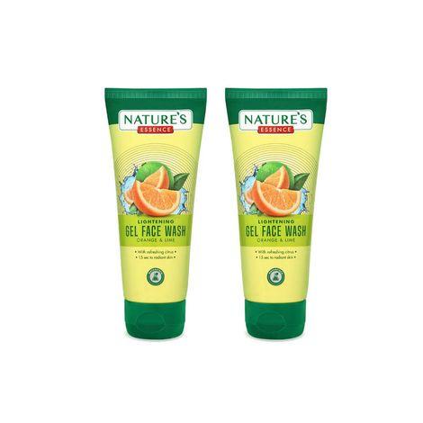 nature's essence lightening gel face wash orange & lime pack of 2