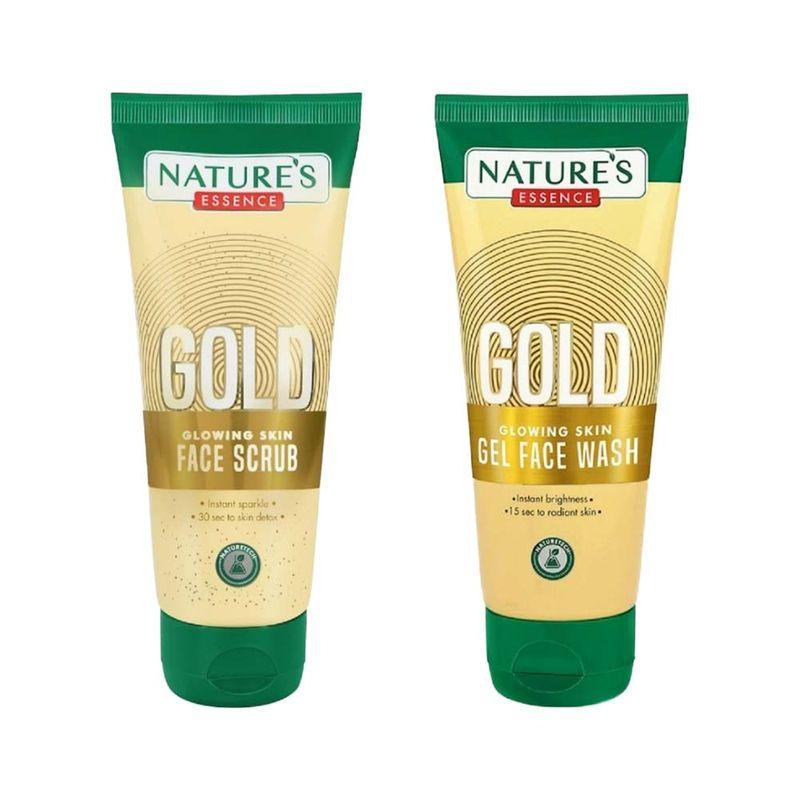 nature's essence glowing gold face wash & scrub
