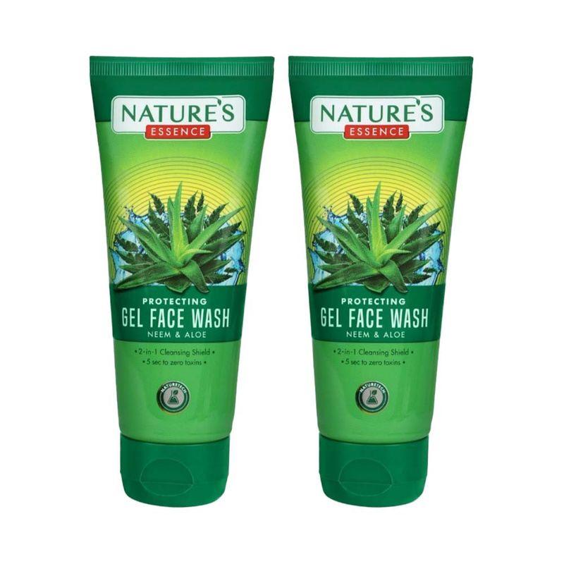 nature's essence protecting gel face wash neem & aloe (pack of 2)