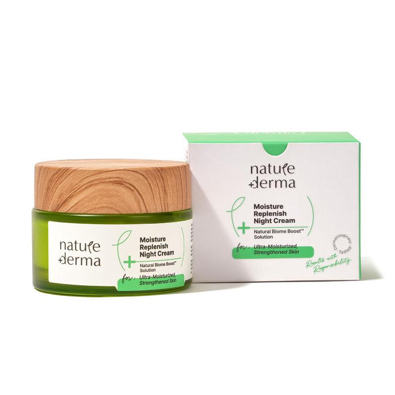 nature derma moisture replenish night cream with natural biome-boost solution