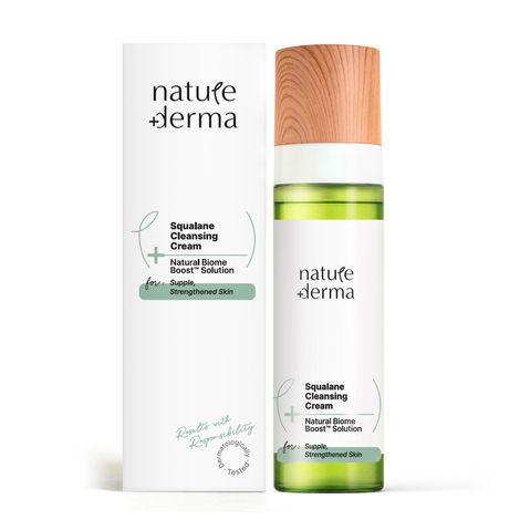 nature derma squalane cleansing cream / cleanser with natural biome-boost™ solution for supple, strengthened skin