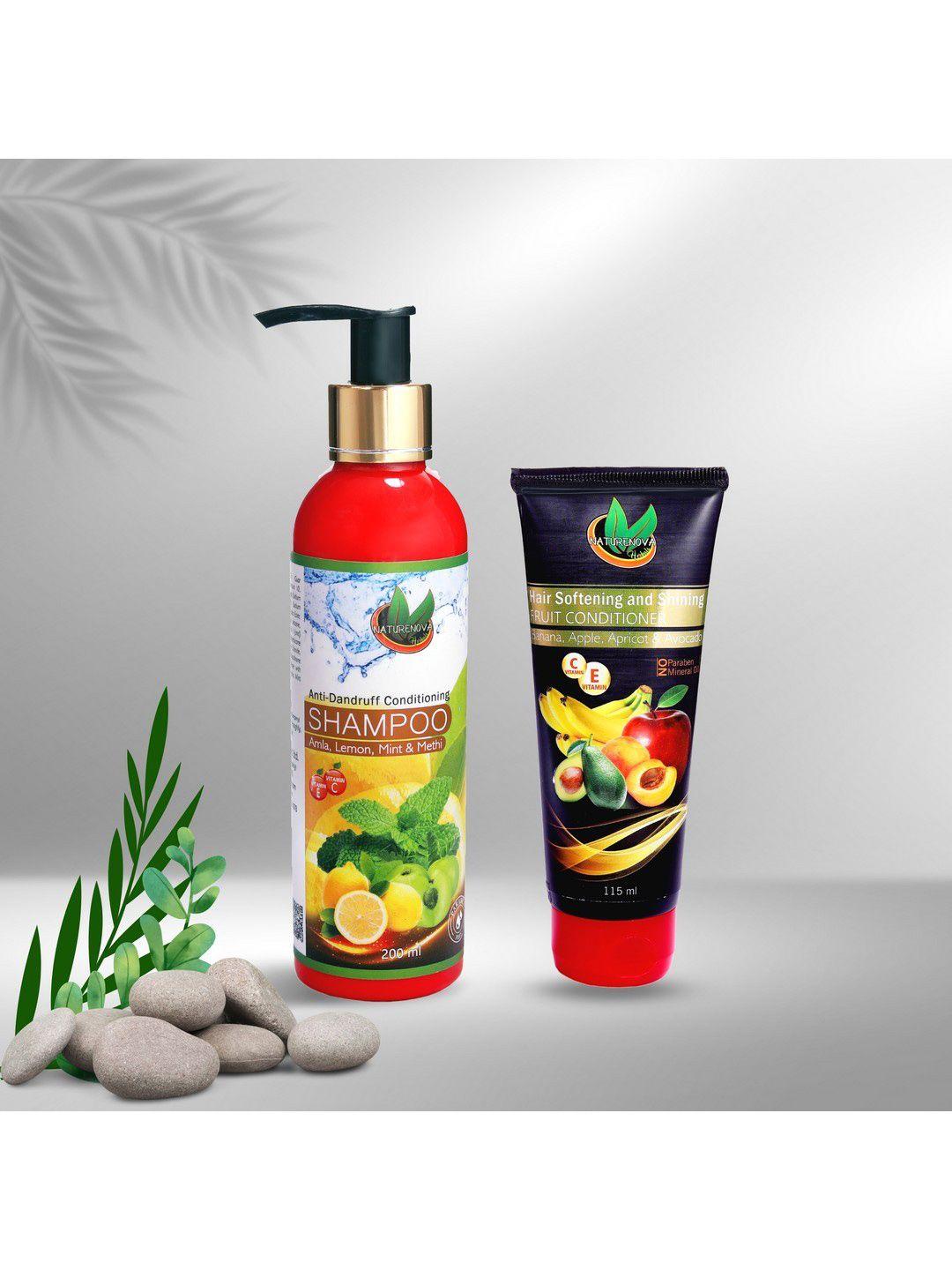 naturenova herbals anti-dandruff shampoo & fruit conditioner combo