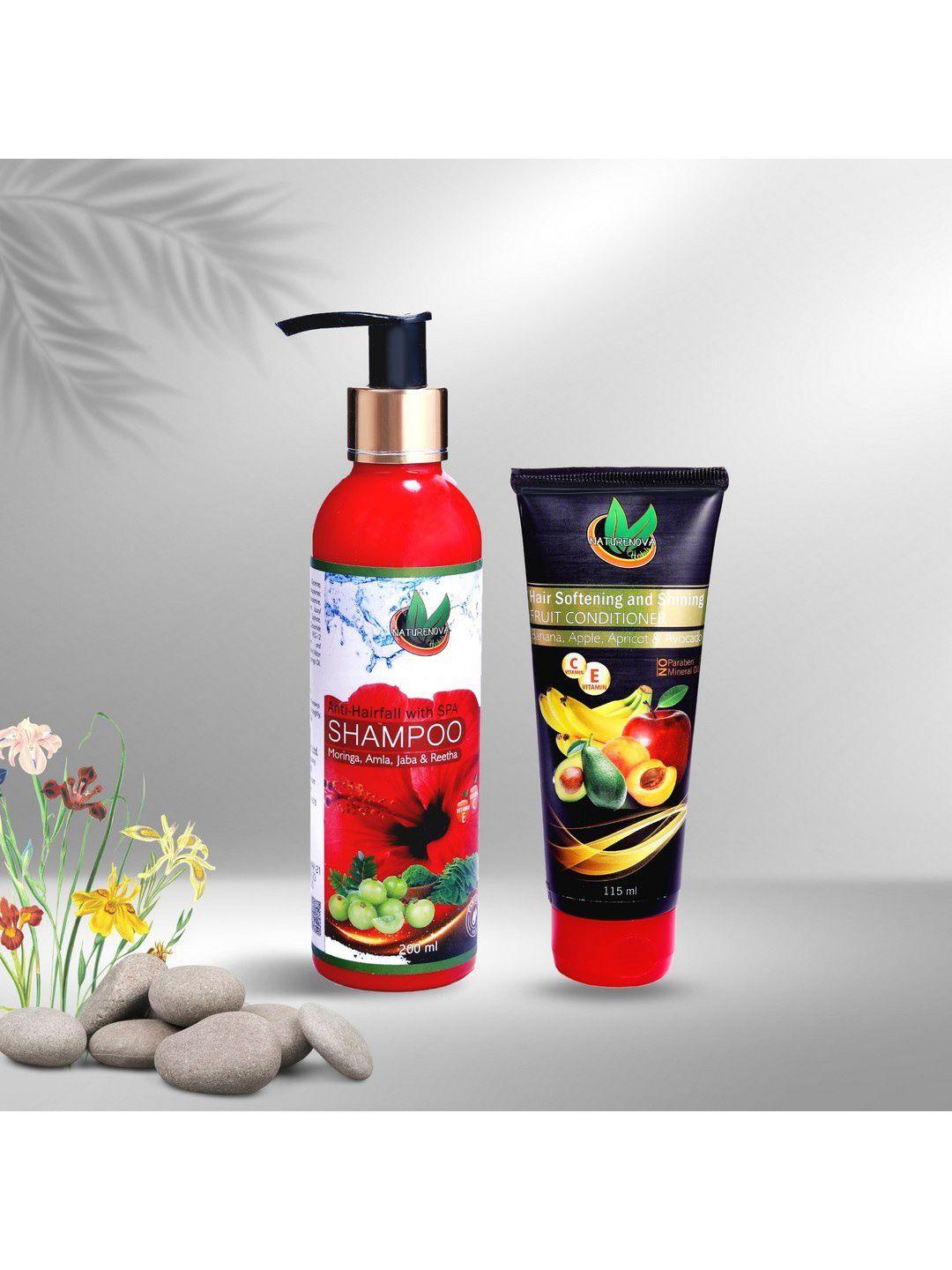 naturenova herbals anti-hairfall shampoo & fruit conditioner combo