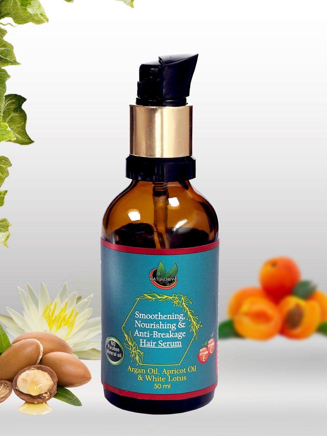 naturenova herbals smoothening nourishing & anti-breakage hair serum - 50ml