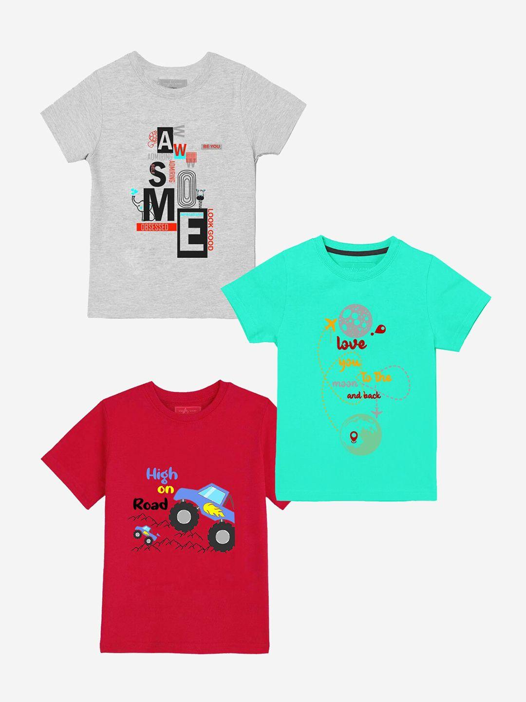naughty ninos boys multicoloured 3 printed t-shirt