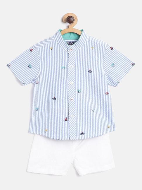 nauti-nati-kids-blue-&-white-printed-shirt-with-shorts