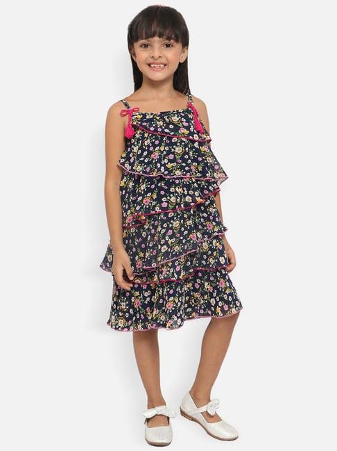 nauti nati kids navy floral print dress