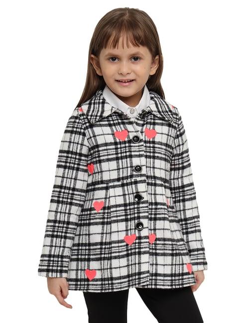 nauti nati kids black & white checks coat