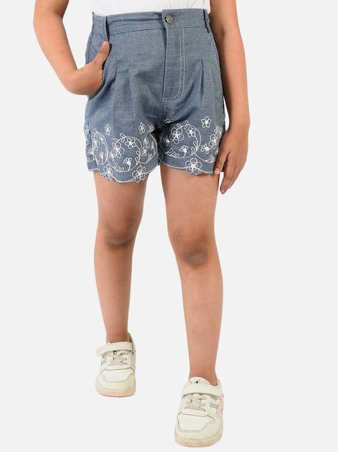 nauti nati kids dark grey embroidered shorts