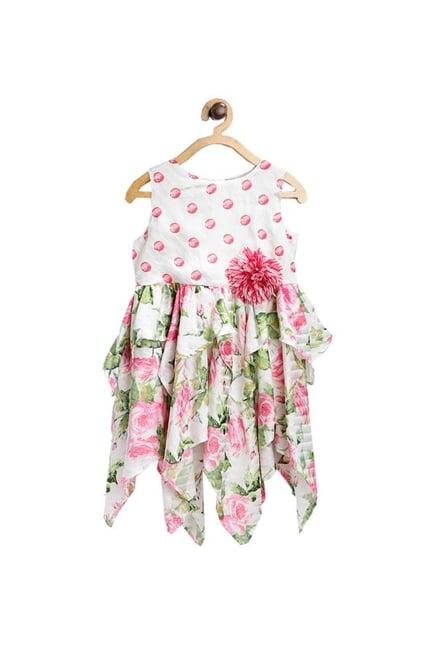 nauti nati kids white floral print dress