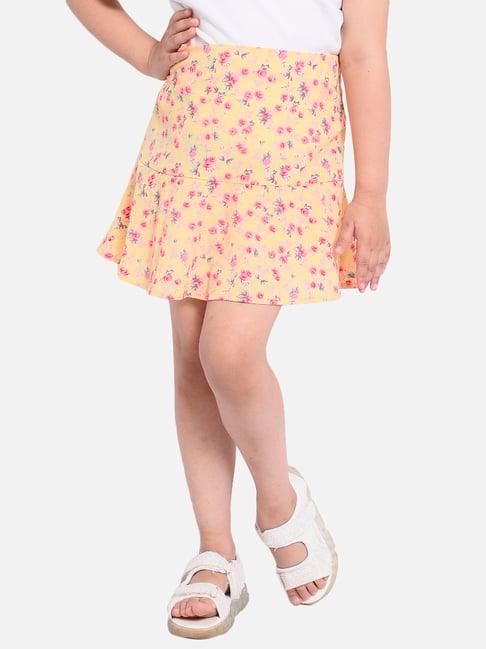nauti nati kids yellow floral print shorts