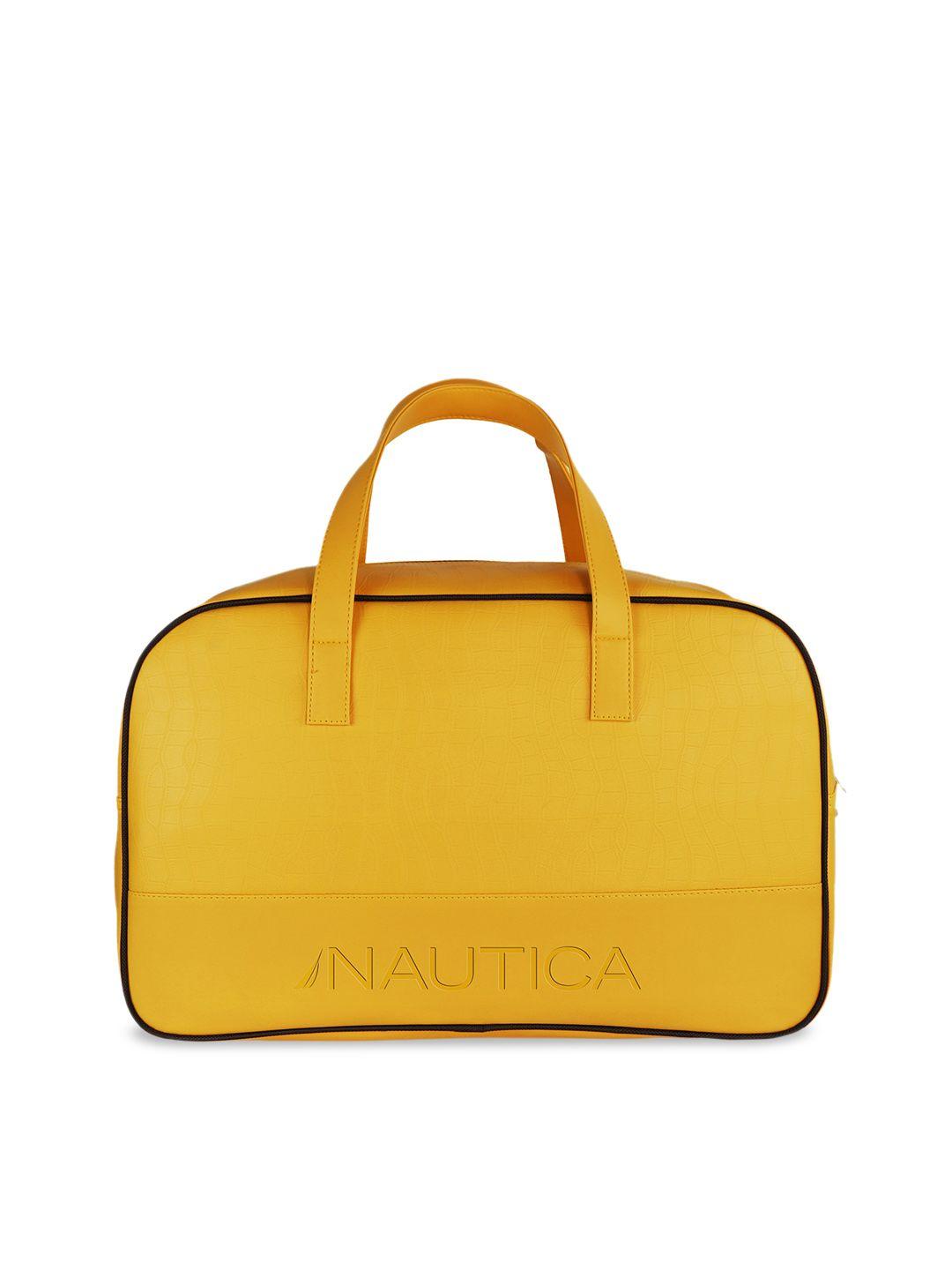nautica  medium leather duffel bag
