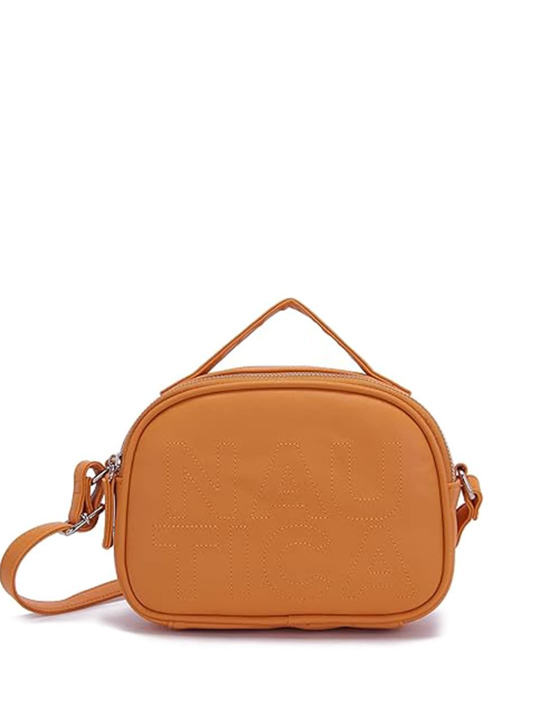 nautica embroidered detail structured sling bag