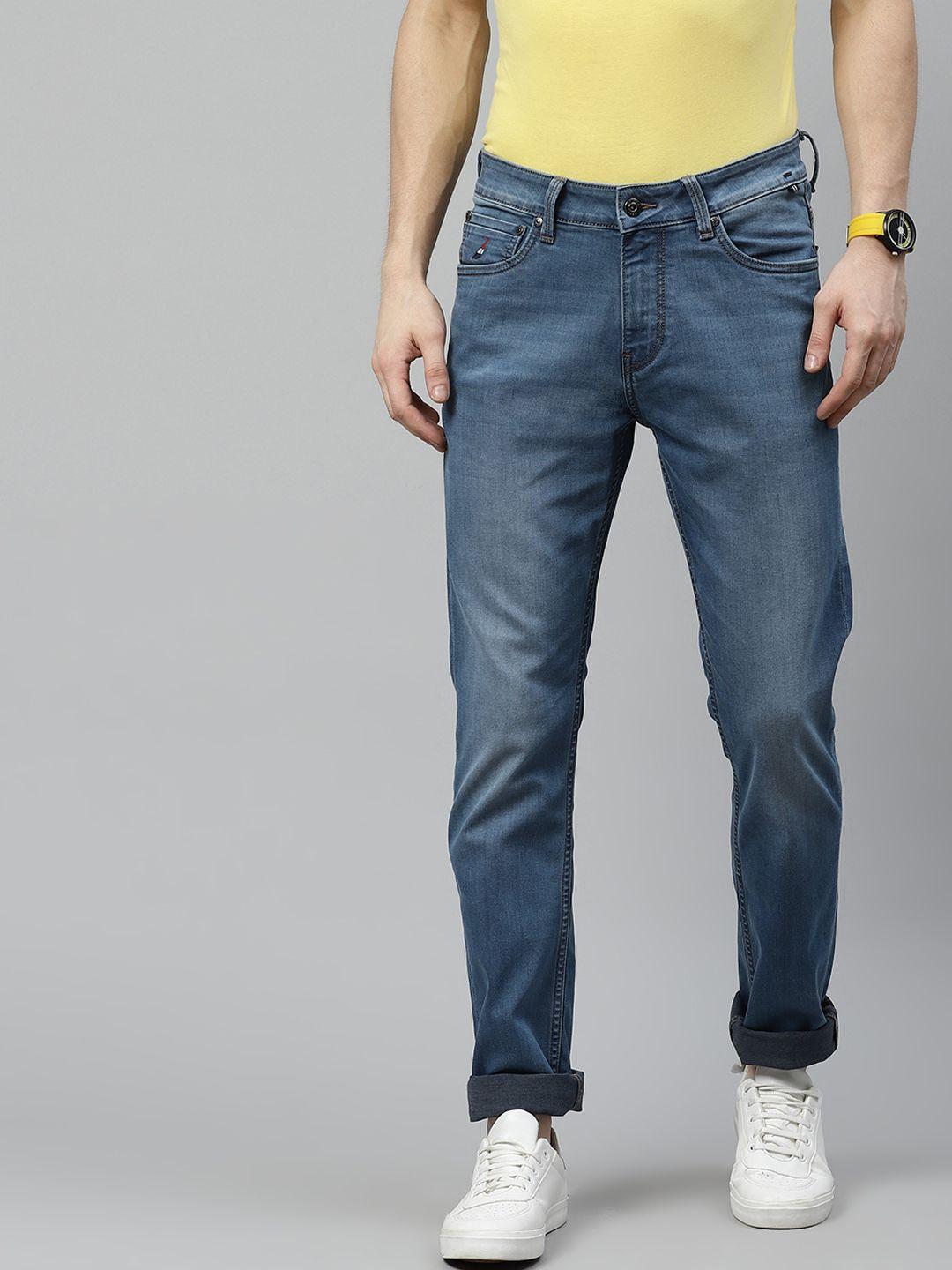 nautica men blue slim fit light fade stretchable jeans