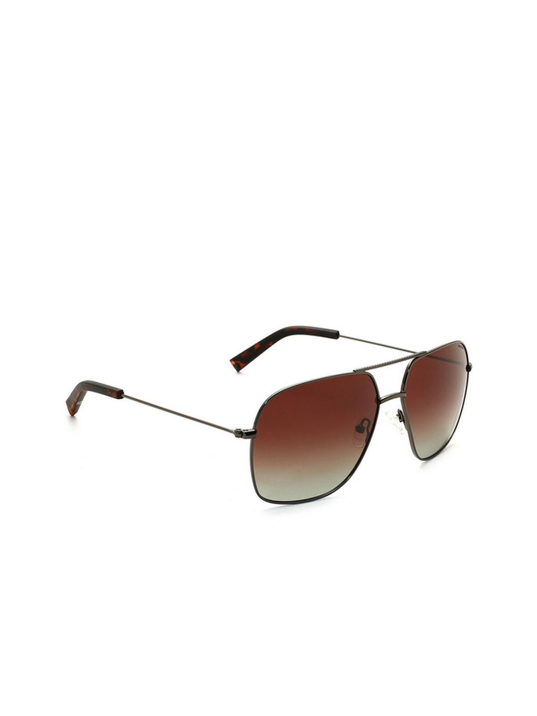 nautica men brown lens & gunmetal-toned square sunglasses with polarised and uv protected lens