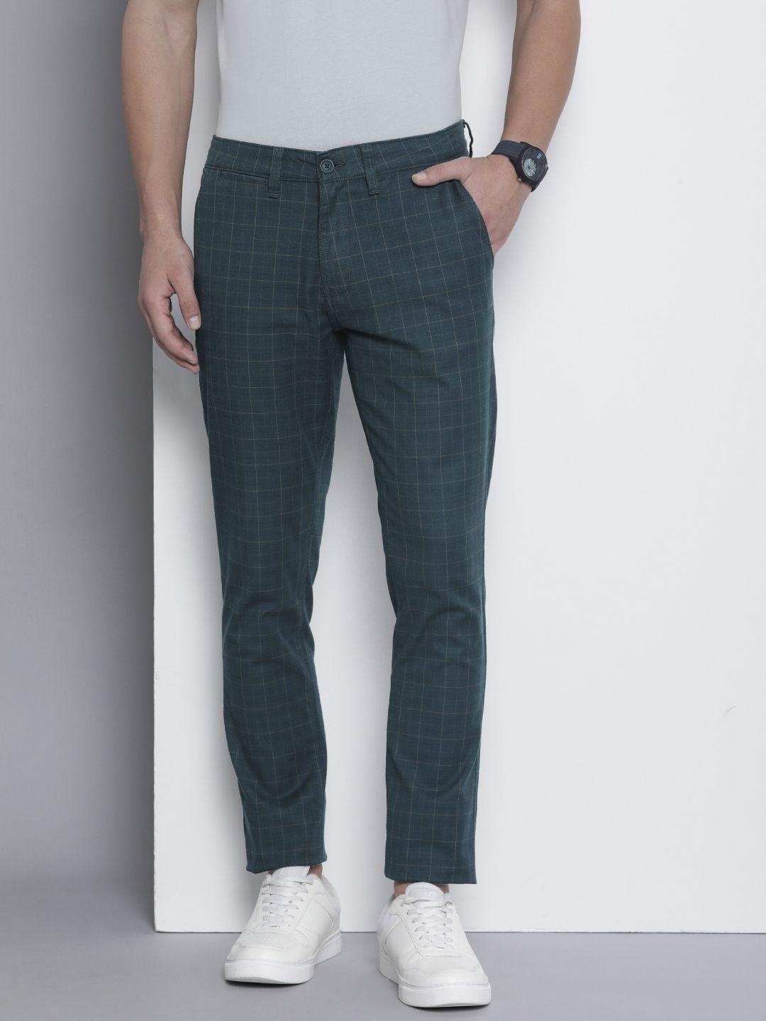 nautica men checked slim fit chinos trousers