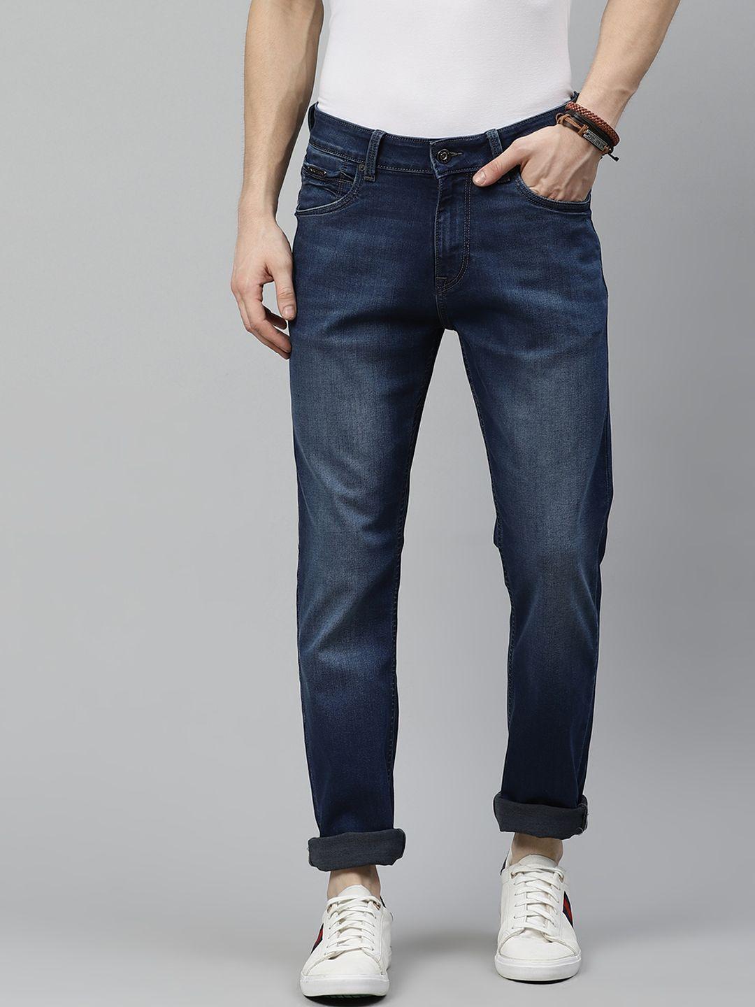 nautica men navy blue slim fit light fade stretchable jeans