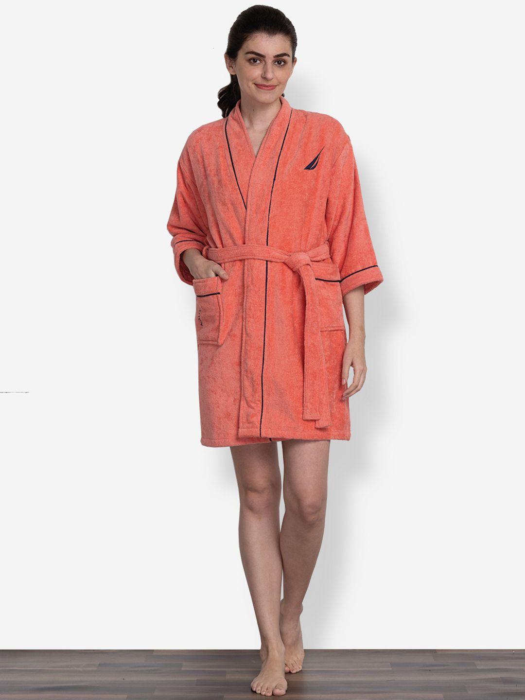 nautica pack of 2 coral solid bath robe