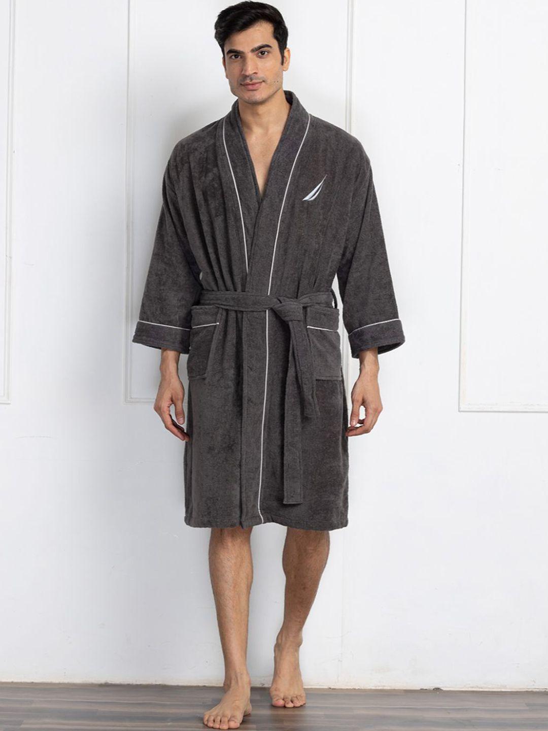 nautica pack of 2 solid pure cotton bath robe with belt