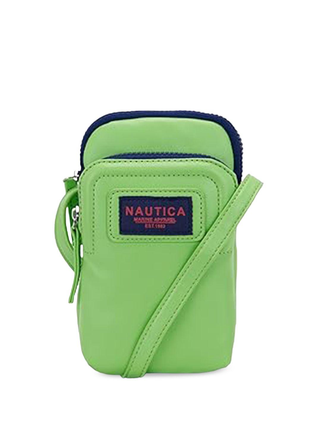 nautica pu structured sling bag with applique