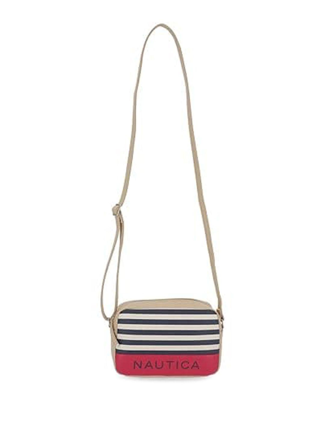 nautica striped pu adjustable sling bag